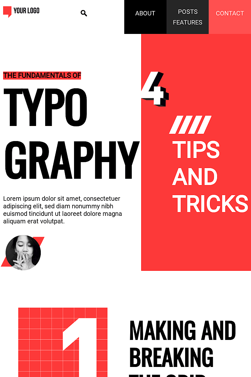 Template The fundamentals of typography page