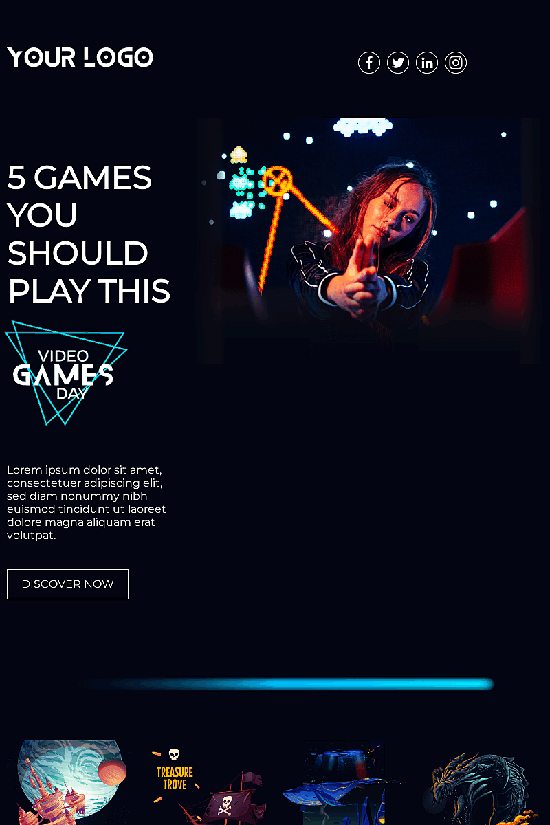 Landing page template Gaming