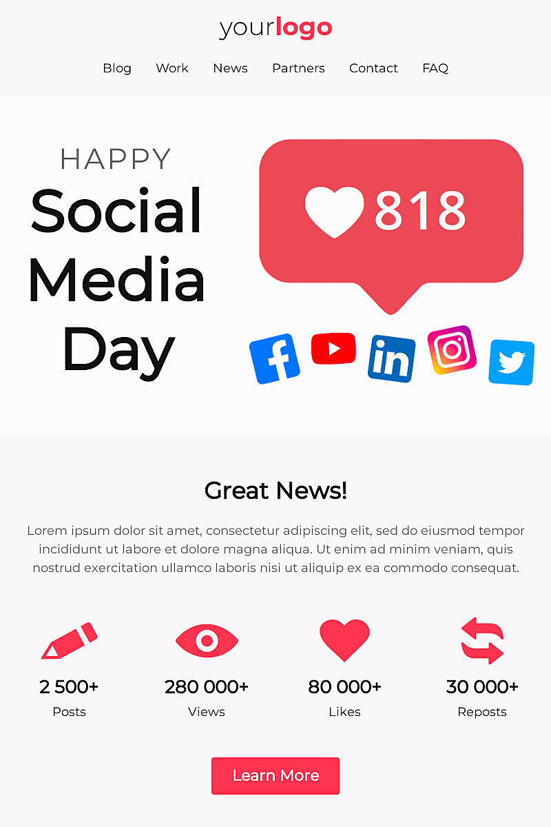 Template Social media day animations