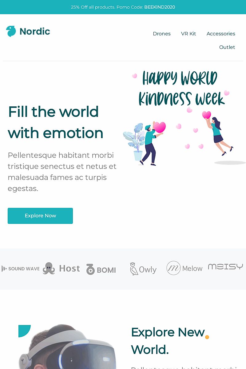 Landing page template World kindness week
