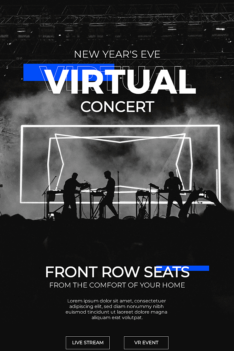 Landing page template Virtual concert