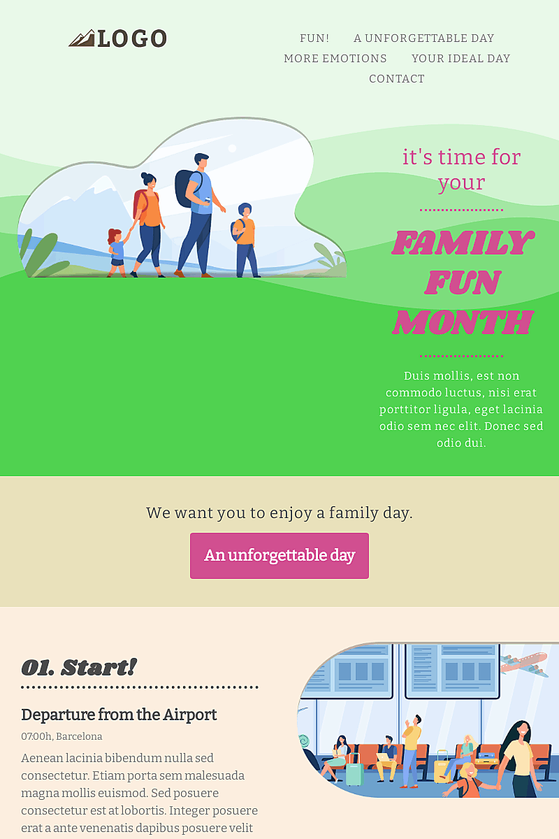 Plantilla Family fun month