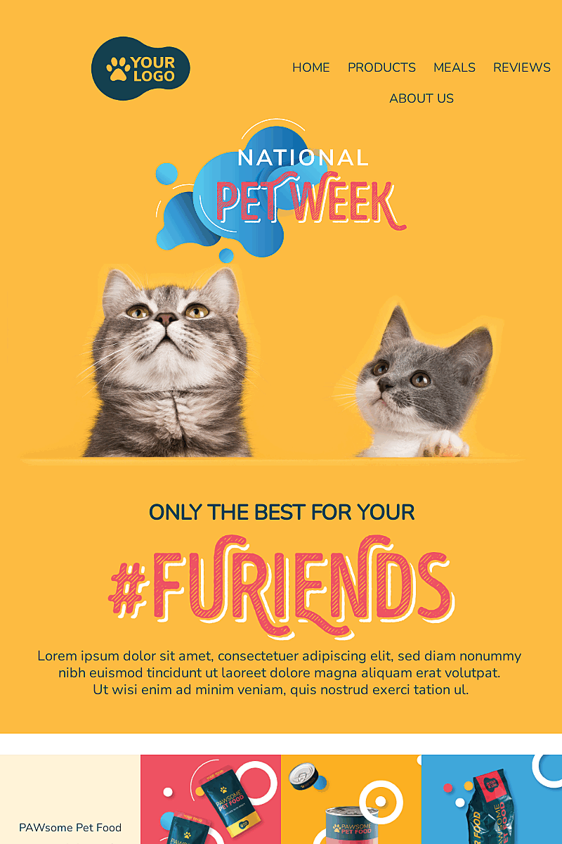 Plantilla landing page National pet week