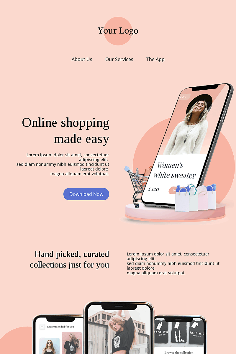 Plantilla Shopping app