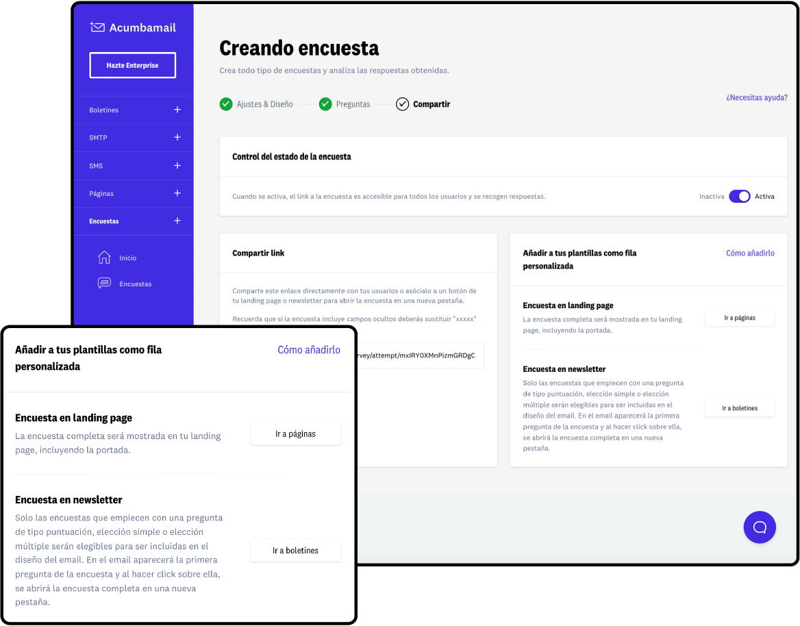 Añádela a una campaña de email, una landing page o comparte en link en tus redes sociales
